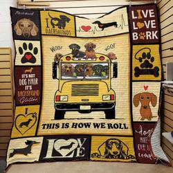 Dachshund Quilt Blanket ABC07113023 and Home Decor