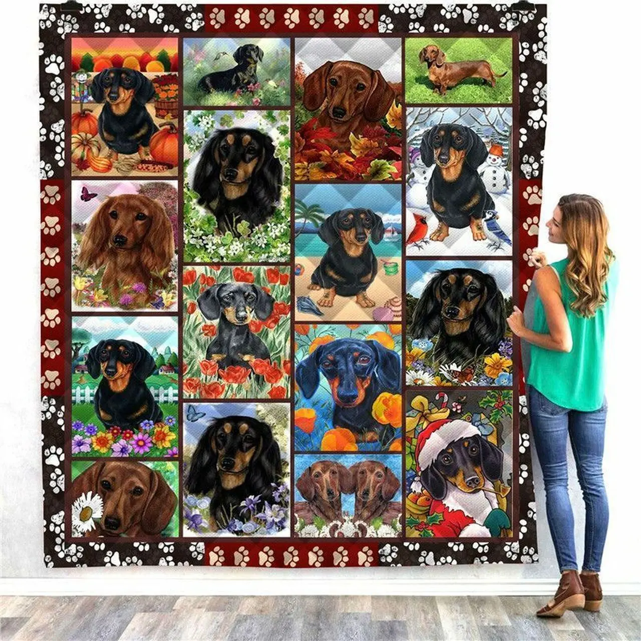 Dachshund Quilt Blanket ABC281111 and Home Decor