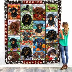 Dachshund Quilt Blanket ABC281111 and Home Decor