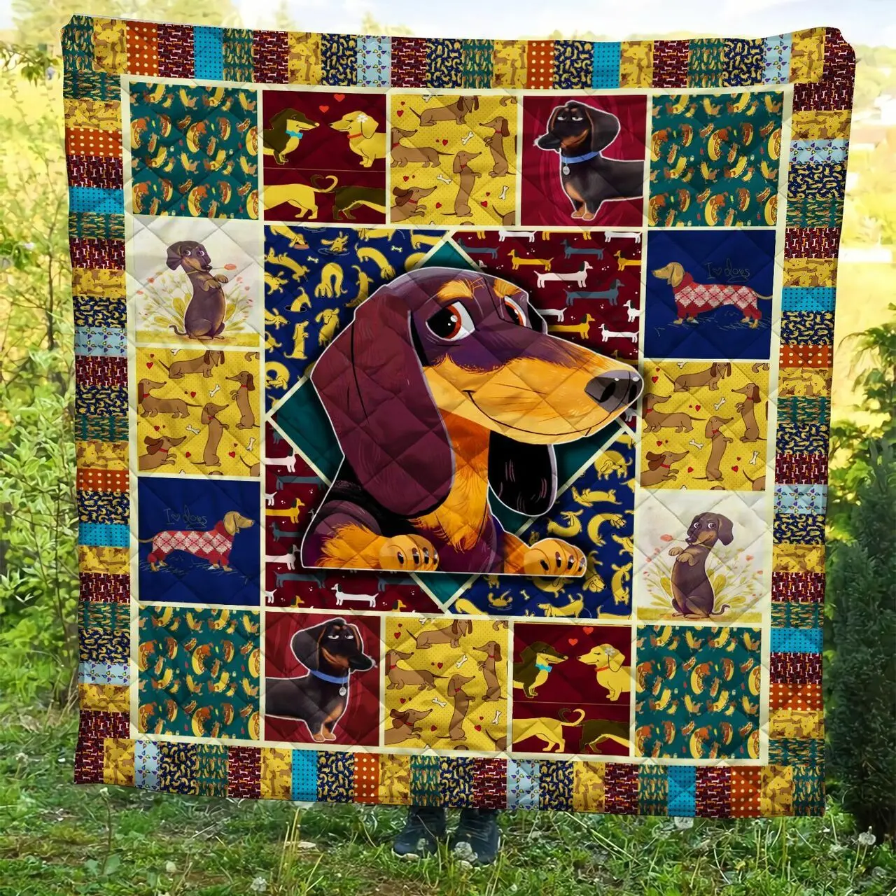 Dachshund Quilt Blanket BBB070506MH and Home Decor