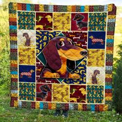 Dachshund Quilt Blanket BBB070506MH and Home Decor