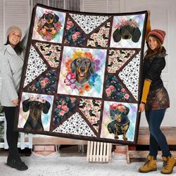 Dachshund Quilt Blanket Dhc09121545Dd and Home Decor