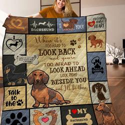 Dachshund Quilt Blanket HHH020301TH and Home Decor