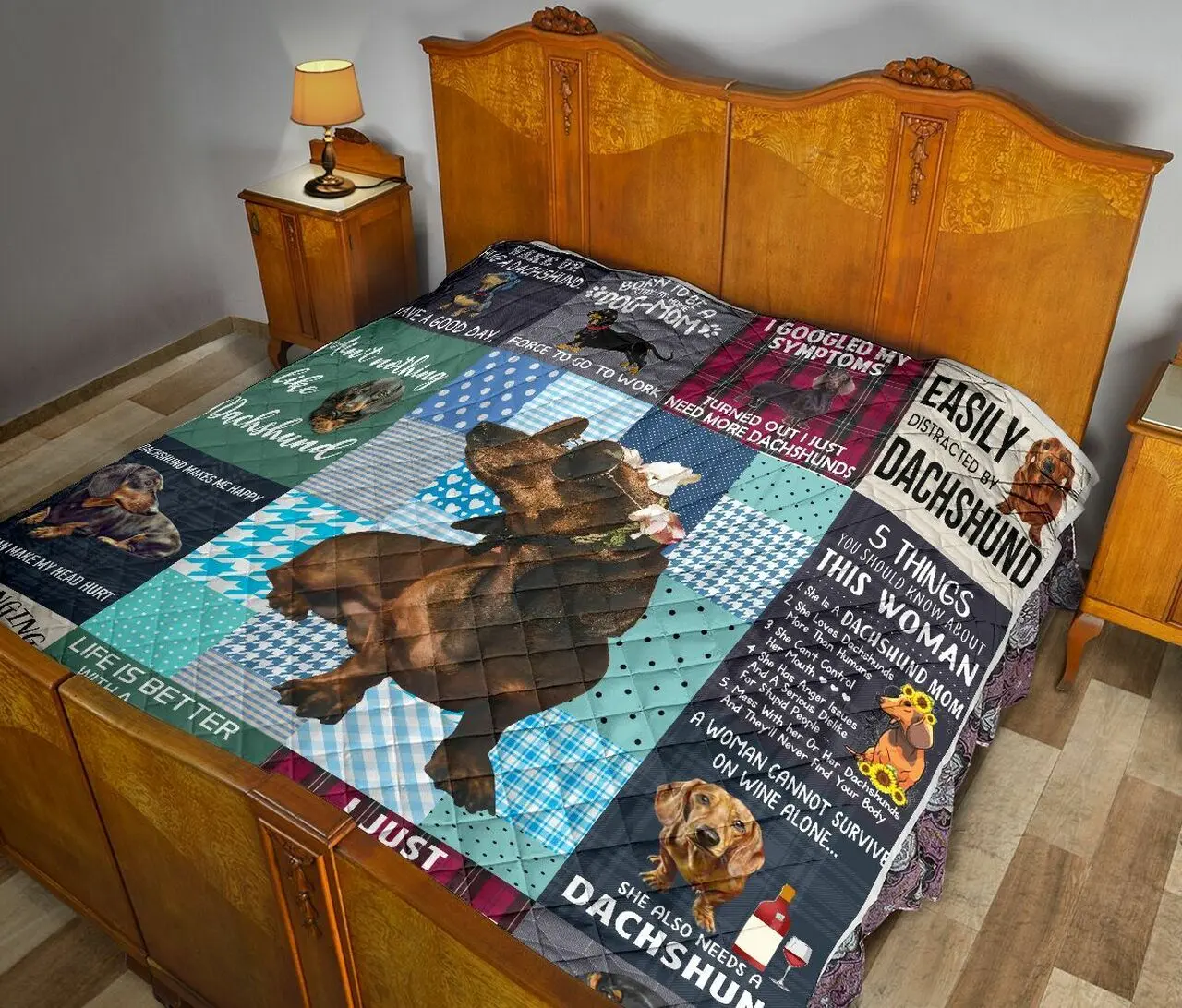 Dachshund Quilt Tadx Bubl and Home Decor