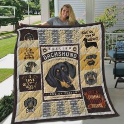 Dachshund Quotes Have You Seen My Wiener Quilt Blanket Great Customized Blanket Gifts For Birthday Christmas Thanksgiving Perfect Gifts For Dachshund Lovers and Home Decor