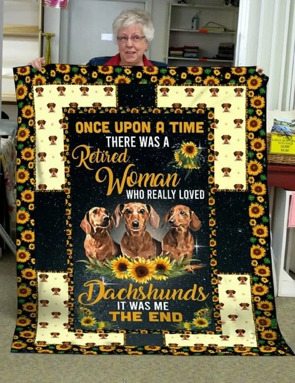 Dachshund Sunflower Quilt Blanket Dhc150120639Td and Home Decor