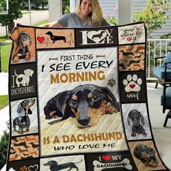 Dachshund TH1411218CL Quilt Blanket and Home Decor
