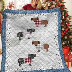 Dachshunds Happy Dachshund Doxie Wiener Dog Lovers CL291220238MI Quilt Blanket and Home Decor