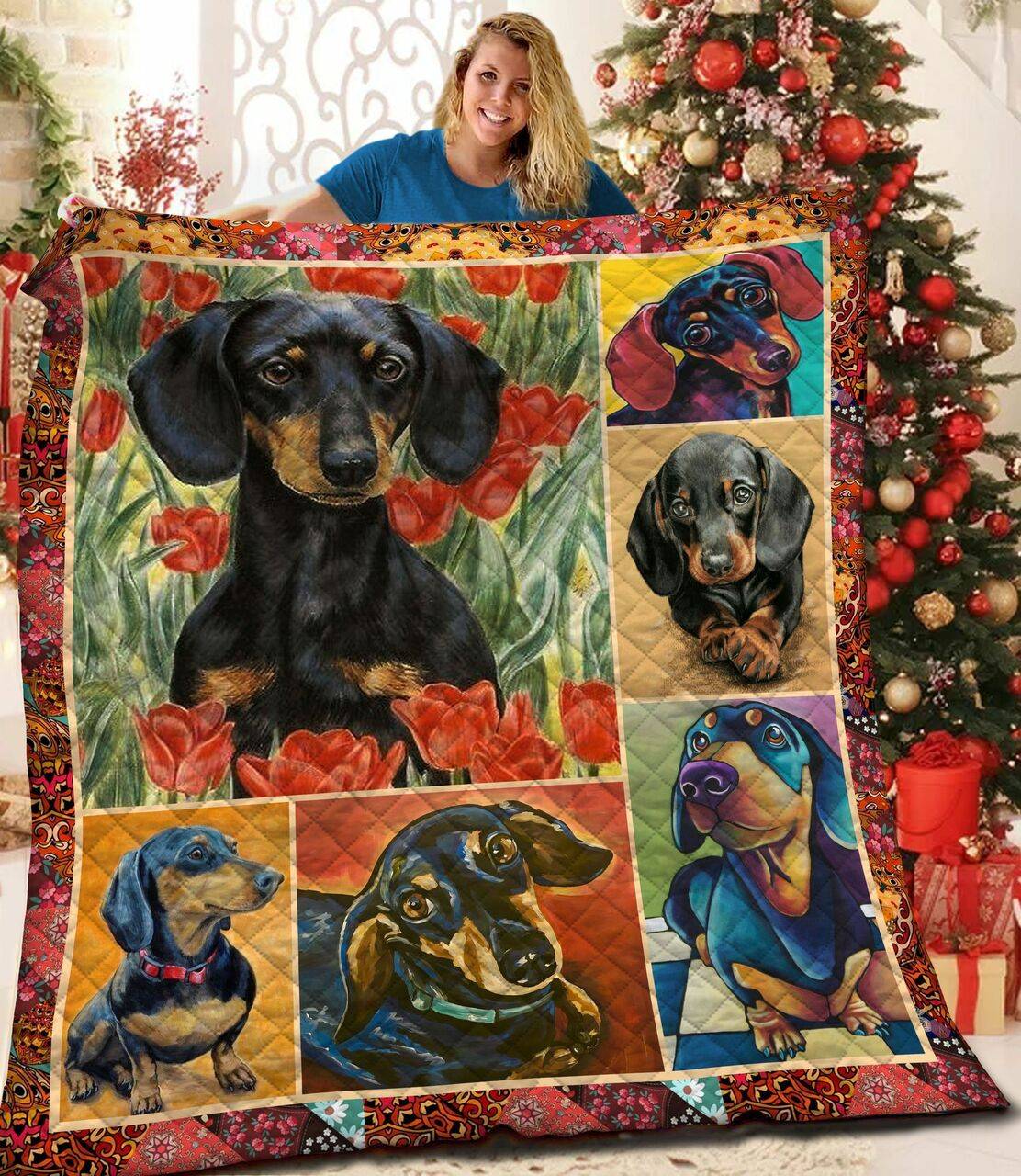 Dachshunds In My Home Dachshund Doxie Wiener Dog Lovers CL291220141MI Quilt Blanket and Home Decor
