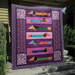 Dachshunds In Sweater Cld180685 Quilt Blanket and Home Decor