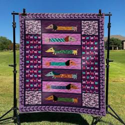 Dachshunds In Sweater DHCKL0909 Quilt Blanket and Home Decor