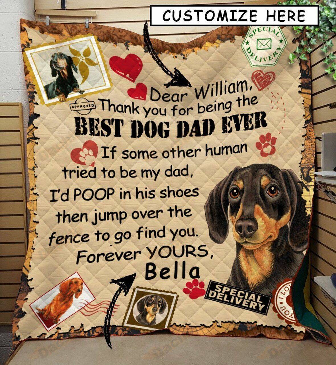 Dachshunds Lovely Dachshund Doxie Wiener Dog Lovers CL130121005AT Quilt Blanket and Home Decor