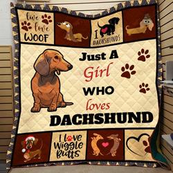 Dachshunds Lovely Dachshund Doxie Wiener Dog Lovers CL150121022AT Quilt Blanket and Home Decor