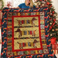 Dachshunds Pattern Dachshund Doxie Wiener Dog Lovers CL291220225MI Quilt Blanket and Home Decor