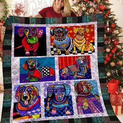 Dachshunds Pattern Dachshund Doxie Wiener Dog Lovers CL291220266MI Quilt Blanket and Home Decor
