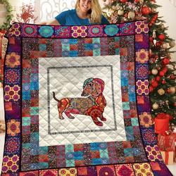 Dachshunds Pattern Dachshund Doxie Wiener Dog Lovers CL291220267MI Quilt Blanket and Home Decor