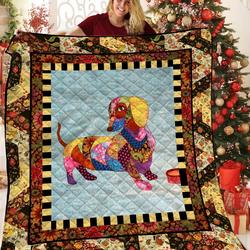 Dachshunds Pattern Dachshund Doxie Wiener Dog Lovers CL291220268MI Quilt Blanket and Home Decor