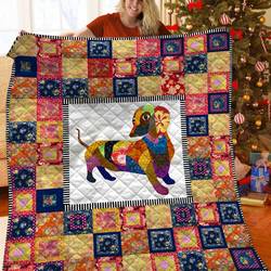 Dachshunds Pattern Dachshund Doxie Wiener Dog Lovers CL291220305MI Quilt Blanket and Home Decor