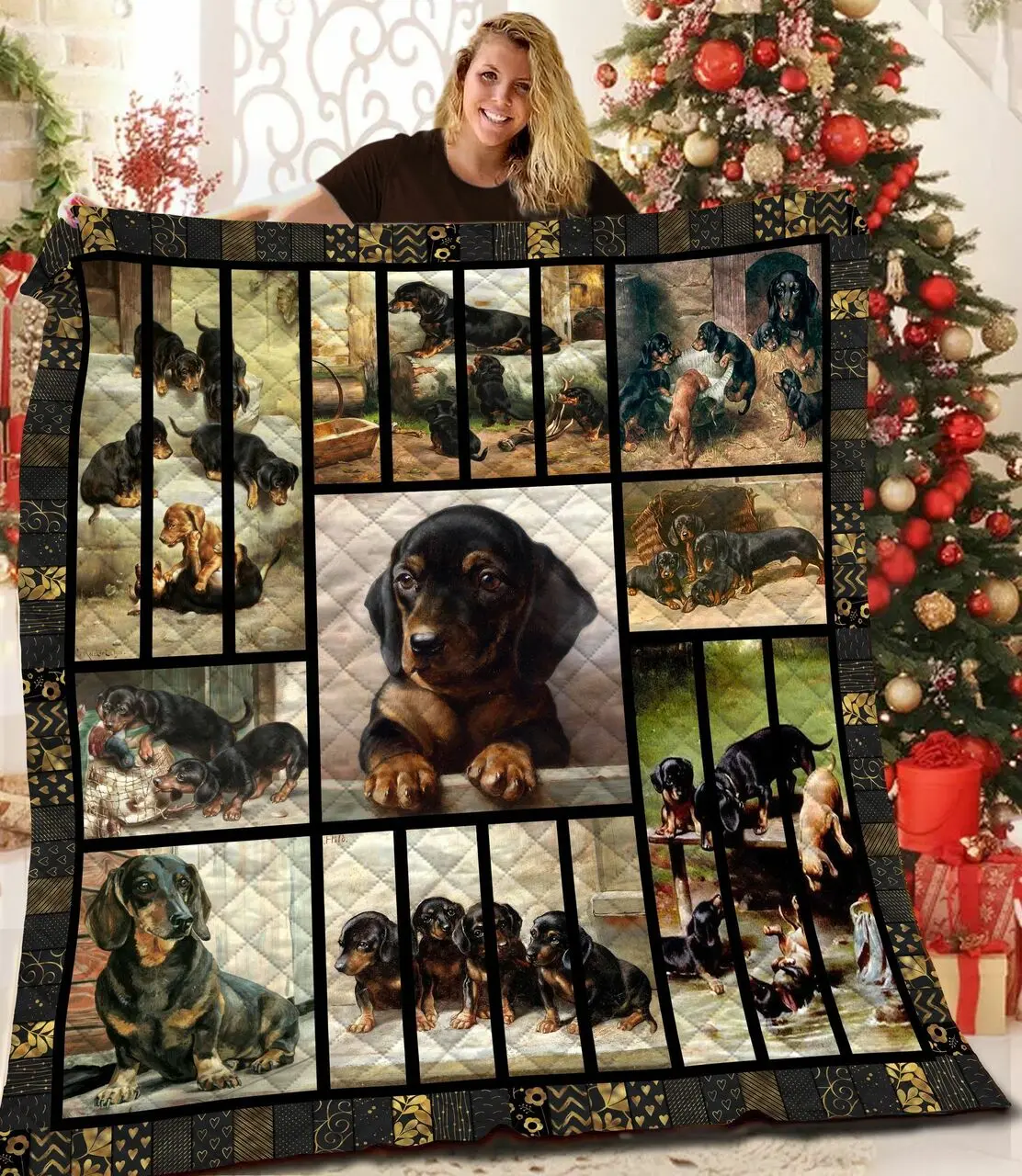Dachshunds Puppy Dachshund Doxie Wiener Dog Lovers CL291220222MI Quilt Blanket and Home Decor