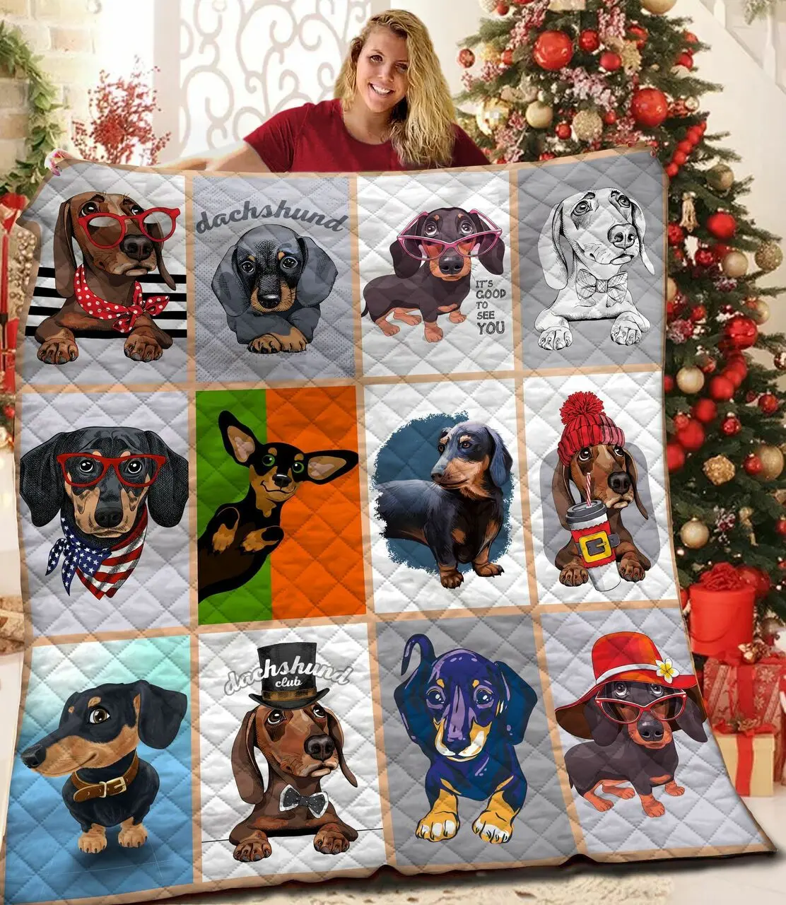 Dachshunds Puppy Dachshund Doxie Wiener Dog Lovers CL291220226MI Quilt Blanket and Home Decor