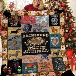 Dachshunds Quote Dachshund Doxie Wiener Dog Lovers CL291220360MI Quilt Blanket and Home Decor