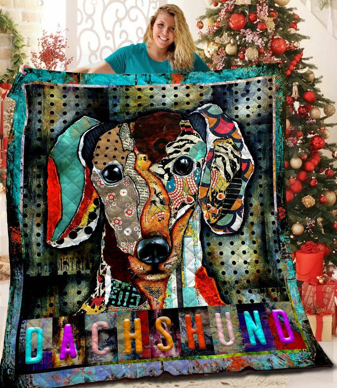 Dachshunds Stylized Dachshund Doxie Wiener Dog Lovers CL291220136MI Quilt Blanket and Home Decor