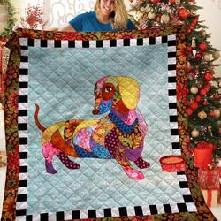 Dachshunds Stylized Dachshund Doxie Wiener Dog Lovers CL291220364MI Quilt Blanket and Home Decor