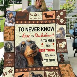 Dachshunds The Love Of A Dachshund Dachshund Doxie Wiener Dog Lovers CL291220099MI Quilt Blanket and Home Decor
