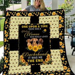Dachshunds The Sunflower Dachshund Doxie Wiener Dog Lovers CL291220112MI Quilt Blanket and Home Decor