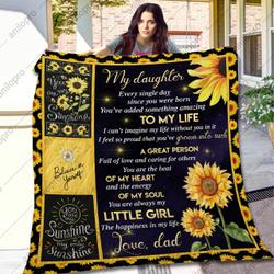 Dad To Daughter A Great Person Quilt Blanket Dhc04012073Td and Home Decor