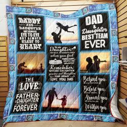 Dad To Daughter Always Heart To Heart Quilt Blanket Dhc04012065Td and Home Decor