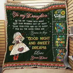 Dad To Daughter Good Night Quilt Blanket Dhc04012090Td and Home Decor