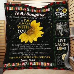 Dad To Daughter Im Always With You Quilt Blanket Dhc04012089Td and Home Decor