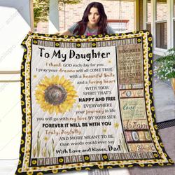 Dad To Daughter My Love Will Be With You Quilt Blanket Dhc040120193Td and Home Decor