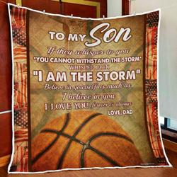 Dad To Son Basketball Quilt Blanket and Home Decor