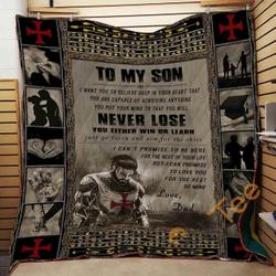 DAD TO SON - NEVER LOSE Ver2 Blanket TH0907 Quilt and Home Decor