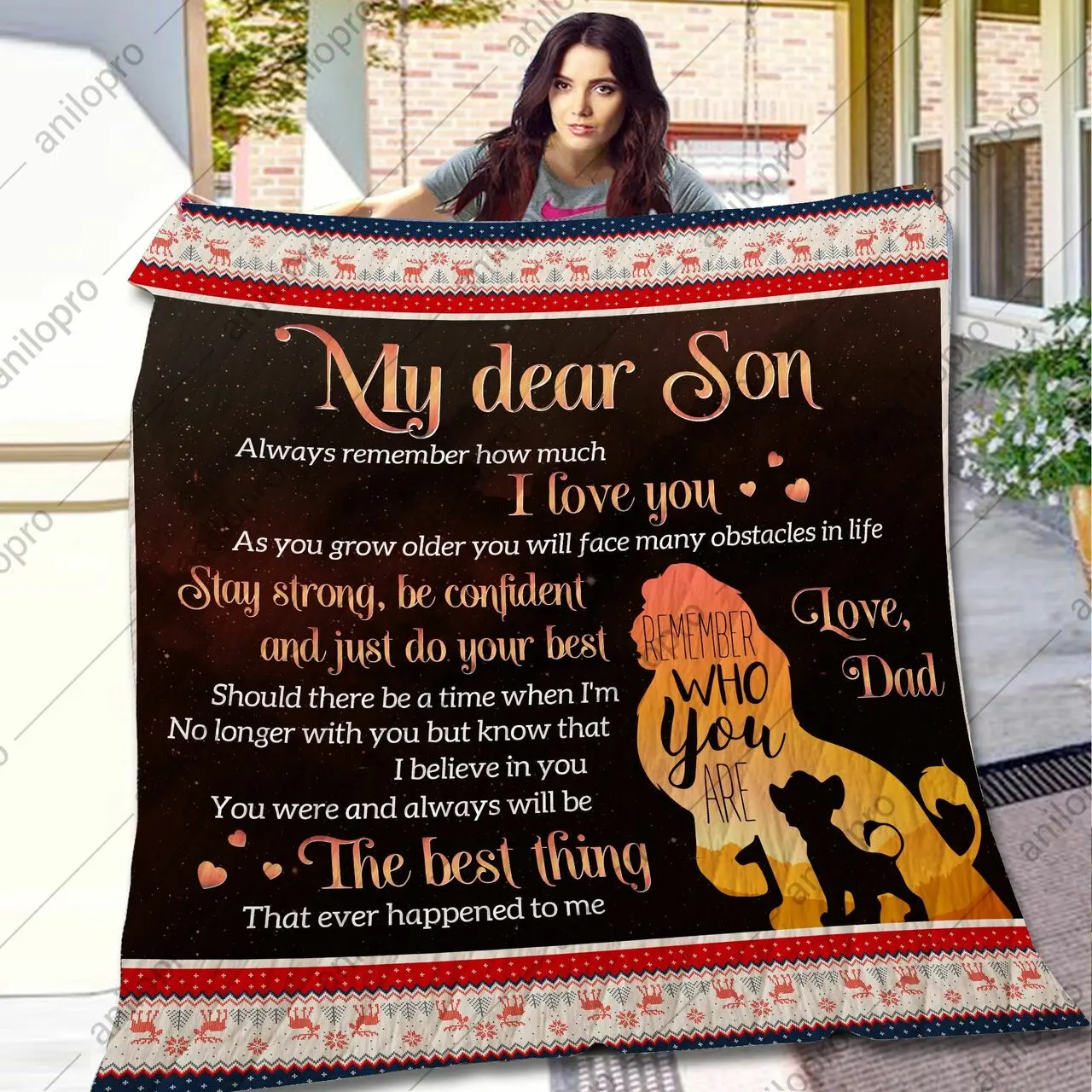 Dad To Son Remember Who You Are Quilt Blanket Dhc04012071Td and Home Decor