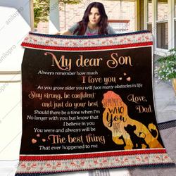 Dad To Son Remember Who You Are Quilt Blanket Dhc04012071Td and Home Decor