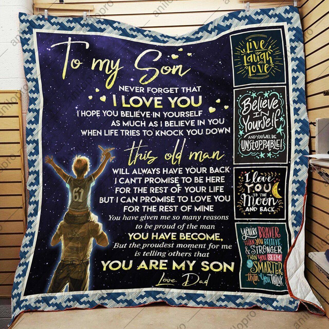 Dad To Son You Are My Son Gs-Cl-Dt3006 Quilt Blanket and Home Decor