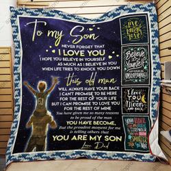 Dad To Son You Are My Son Gs-Cl-Dt3006 Quilt Blanket and Home Decor