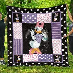 Daisy Duck Cartoon Fan Gift Idea Quilt and Home Decor