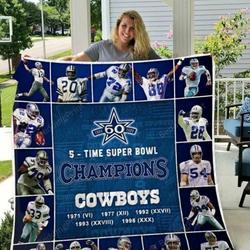 Dallas Cowboys 60 Seasons All Season Plus Size Quilt Blanket and Home Decor