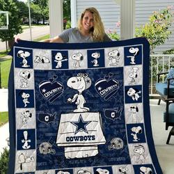 Dallas Cowboys Snoopy Quilt Blanket and Home Decor