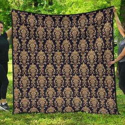 Damask Gold DHCDHC LD2310 Quilt Blanket and Home Decor