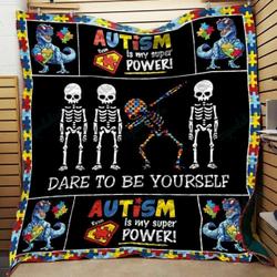Dare To Be Yourself Autism Quilt Blanket Th1707 Bc and Home Decor