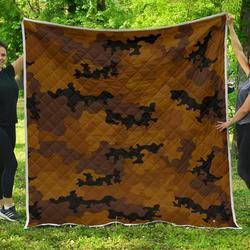 Dark Brown Camouflage Cl17100232Mdq Quilt Blanket and Home Decor
