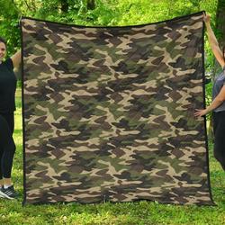 Dark Green Camo Camouflage Pattern DHCDHC DT1910 Quilt Blanket and Home Decor
