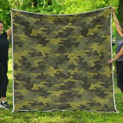 Dark Green Camouflage Cl17100235Mdq Quilt Blanket and Home Decor