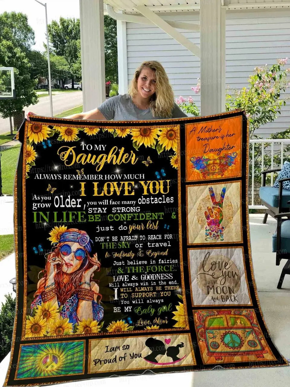 Daughter Hippie Quilt Blanket Dhc1501720Vt and Home Decor