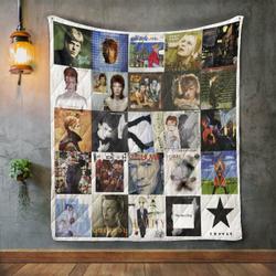 David Bowie Style 3 Album Covers Quilt Blanket and Home Decor